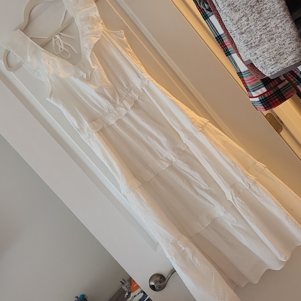 J. Crew White Ruffled Dress - Picture 2 of 6